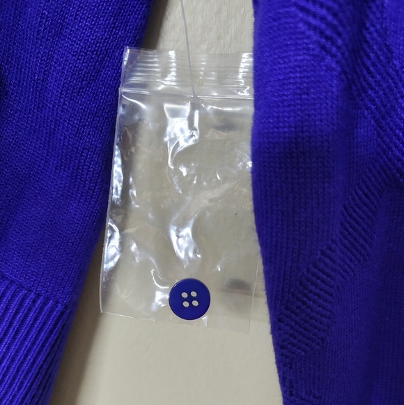 Jason Wu Cropped Cardigan L Royal Blue Textured Knit Button Front NWOT Preppy - Picture 8 of 8